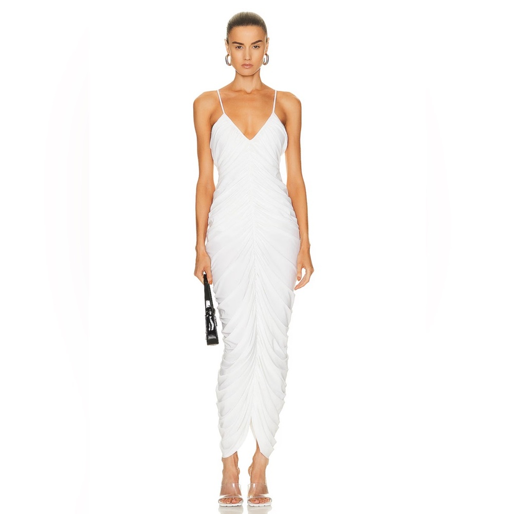 Norma kamali ruched white dress